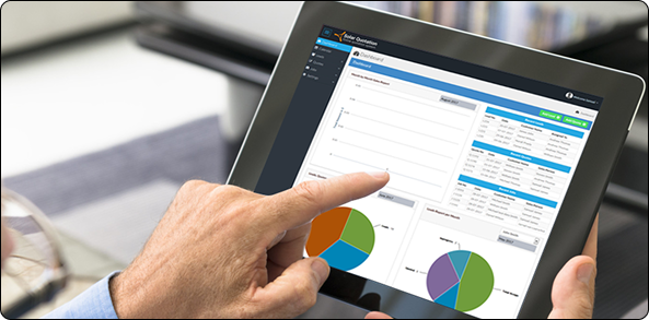 Tablet CRM dashboard